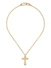 Uniform Object 18kt Yellow Gold Cross Diamond Necklace In Gold