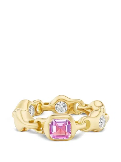 Uniform Object Pink Sapphire And Diamond Ring In Gold