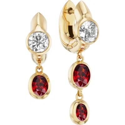 Uniform Object Ruby & Diamond Tusk Drop Earrings In Multi