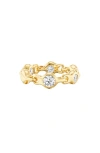 Uniform Object Supernova Stacking Ring In Yellow Gold/diamond