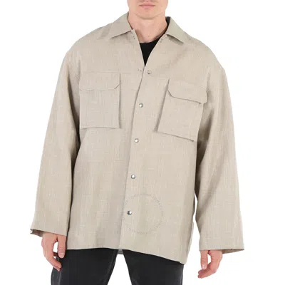 Uniforme Men's Beige Snap-fastening Overshirt In Neutral