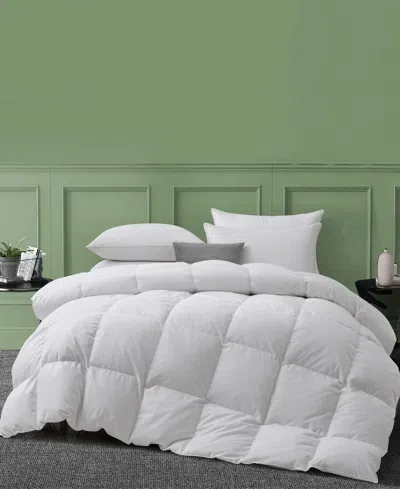 Unikome 100% Cotton All Season Goose Down Feather Comforter, King In White