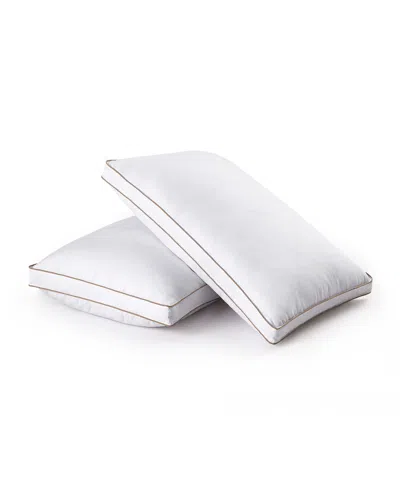 Unikome 2 Goose Down Feather Gusset Pillow, Standard In White