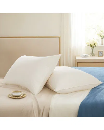 Unikome 2-pack 300 Thread Count Organic Cotton Down Feather Bed Pillows In Neutral