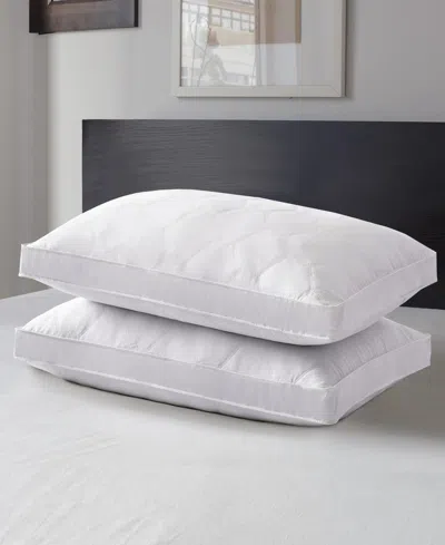Unikome 2 Pack Medium Density Goose Feather Gusset Pillows, King In White