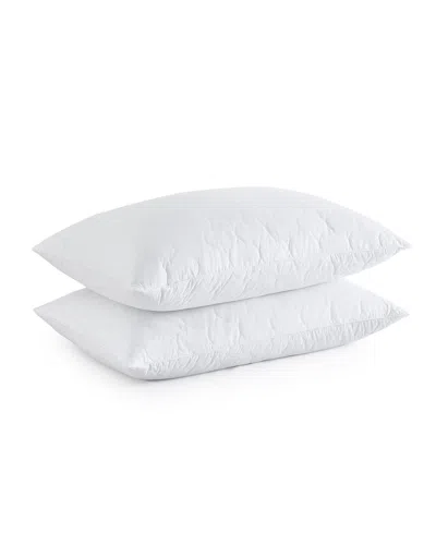 Unikome 2 Pack Quilted Goose Down Feather Pillow, Standard In White
