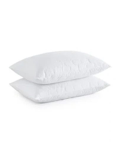 Unikome 2 Pack Quilted Goose Down Feather Pillows In White
