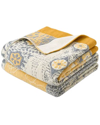 Unikome 233 Thread Count Jacquard Lightweight Breathable Throw Blanket In Multi