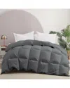 Unikome 233 Thread Count Medium Warmth Goose Feather Down Comforter With  Pintuck Cover In Grey