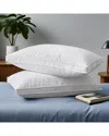 Unikome 233 Thread Count Set Of 2 Gusseted Cotton Feather Down Bed Pillows In White