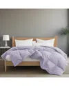 Unikome 300 Thread Count All Season Organic Cotton White Goose Down Comforter In Purple