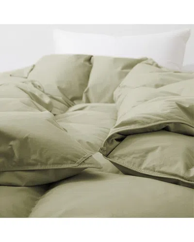 Unikome 300 Thread Count Cotton All Season Goose Feather Down Duvet Insert In Green