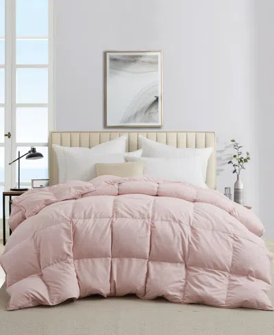 Unikome 300 Thread Count Cotton All-season Goose Feather Comforter, Full/queen In Pink