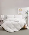 Unikome 360 Thread Count All Season Box Quilted White Goose Down Feather Fiber Comforter Collection In White