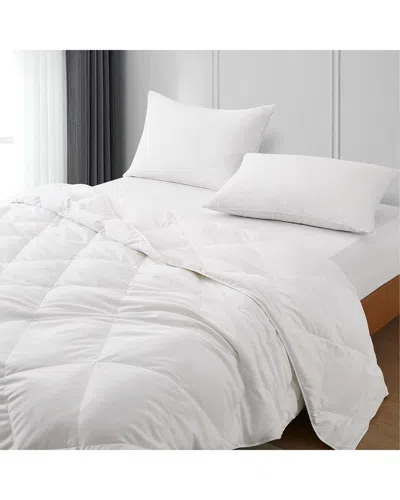 Unikome 360 Thread Count Lightweight Goose Feather Fiber Down Duvet Comforter In White