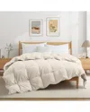 UNIKOME UNIKOME 360 THREAD COUNT LIGHTWEIGHT WHITE GOOSE DOWN & FEATHER FIBER COMFORTER