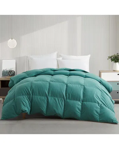 Unikome 360 Thread Count Medium Warmth Goose Down Feather Fiber Comforter In Green