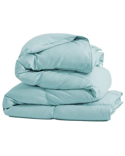 Unikome 360tc All-season White Goose Down Fiber Comforter In Blue