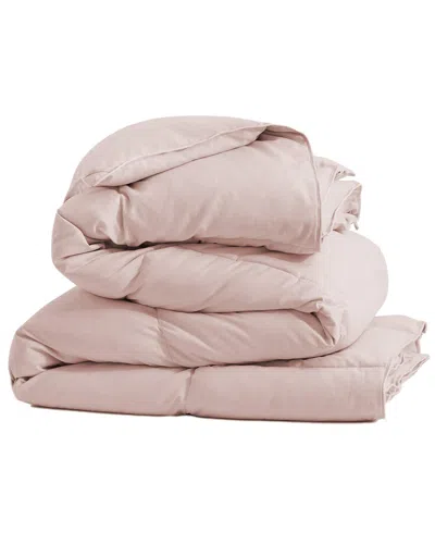 Unikome 360tc All-season White Goose Down Fiber Comforter In Pink
