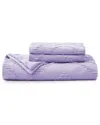Unikome 3pc Soft Solid Clipped Wave Quilted Duvet Cover Set