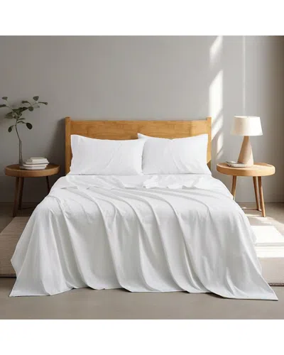 Unikome 400 Thread Count Organic Cotton Ultra-soft Breathable Sheet Set In White