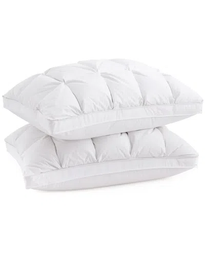Unikome 400 Thread Count  2 Pack Gusseted Down Bed Pillows With Pinch  Pleat Design