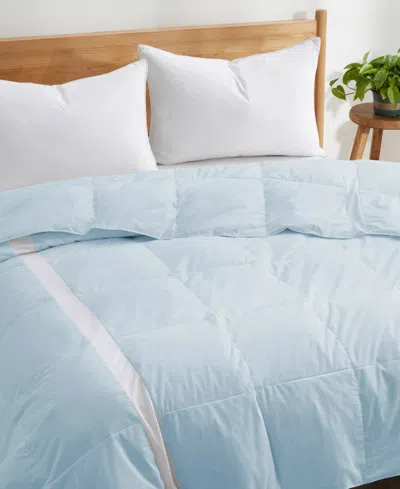 Unikome 75% Down 25% Feather Comforter, Full/queen In Blue