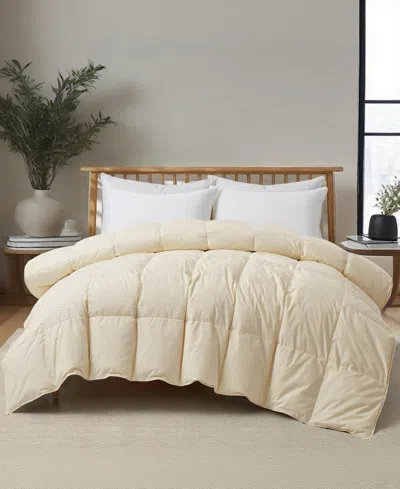 Unikome All Season 300 Thread Count Cotton Goose Down Fiber Comforter, California King In Yellow