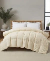 Unikome All Season 300 Thread Count Cotton Goose Down Fiber Comforter In Neutral