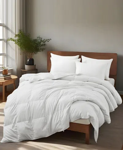 Unikome All-season Goose Down Feather Fiber Comforter, California King In White