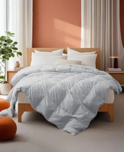 Unikome All Season Goose Down Feather Fiber Comforter In Gray