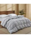 Unikome All-season Medium Warmth Solid Pattern Duvet Insert White Goose Down  Feather Comforter In Gray