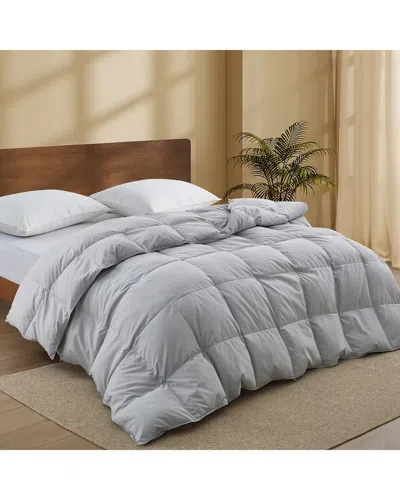 Unikome All-season Medium Warmth Solid Pattern Duvet Insert White Goose Down  Feather Comforter In Gray