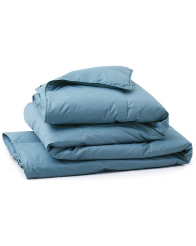 Unikome All Season Organic Cotton White Goose Down Duvet In Blue