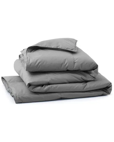 Unikome All Season Organic Cotton White Goose Down Duvet In Gray