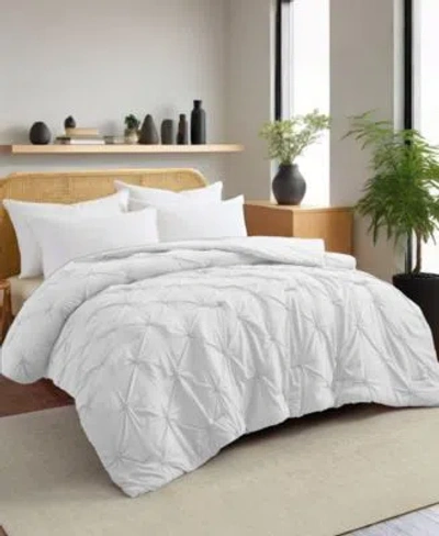 Unikome All Season Pintuck Down Alternative Comforter In White