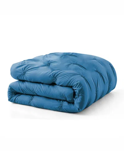 Unikome All Season Pintuck Down Alternative Comforter, Twin In Blue