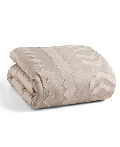 Unikome All Season Textured Jacquard Down Alternative Comforter, Twin In Neutral