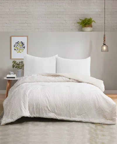 Unikome All Season Textured Jacquard Down Alternative Comforter, Twin In White