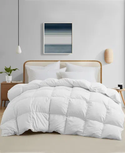 Unikome All Season Warmth Goose Feather Down Fiber Comforter, King In White