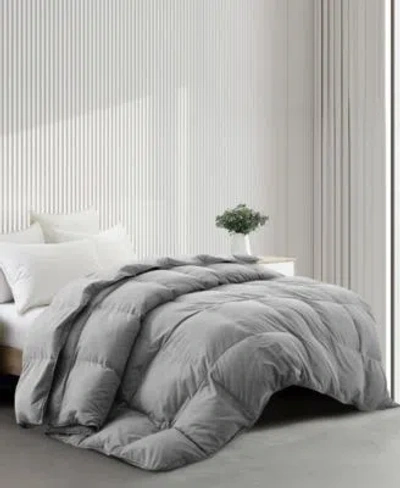 Unikome All Season White Goose Down Fiber Comforter In Dark Gray