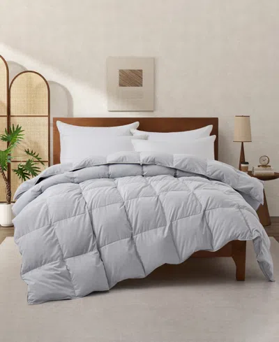 Unikome All Season White Goose Down Fiber Comforter, King In Gray