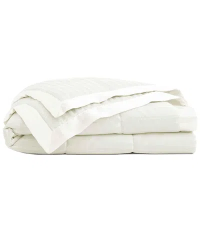 Unikome All Seasons Down Alternative Bed Blanket With Satin Trim In White