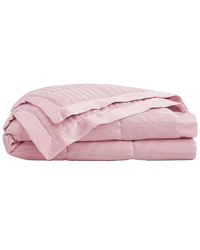 Unikome All Seasons Down Alternative Bed Blanket With Satin Trim In Pink