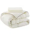 Unikome All-seasons Silky Down Alternative Comforter Set With Sateen Wrapping In Cream