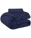 Unikome All-seasons Silky Down Alternative Comforter Set With Sateen Wrapping In Navy