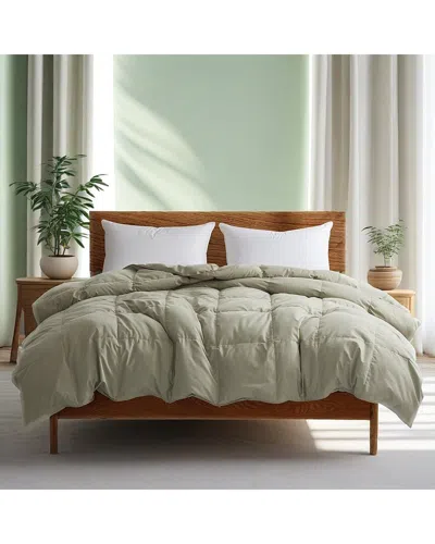 Unikome All-season Duvet Insert White Goose Feather Comforter In Gray