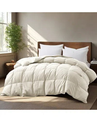 Unikome All-season Duvet Insert White Goose Feather Comforter In Neutral