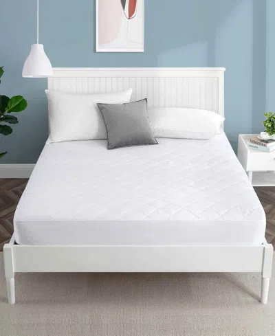 Unikome Breathable Cotton Square Quilted Fitted Mattress Pad, King In White