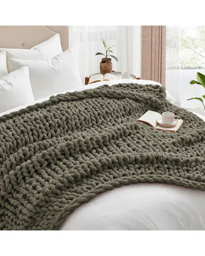 Unikome Chunky Knit Chenille Throw Blanket In Multi